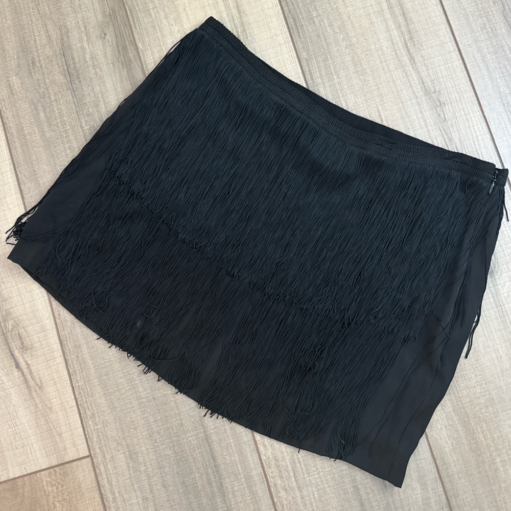 Theory Fringe Elegant Black Skirt